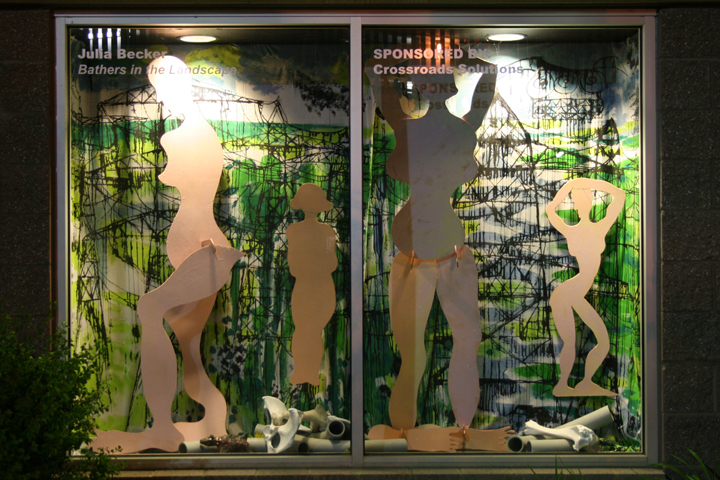 Bathers in the Landscape window installation