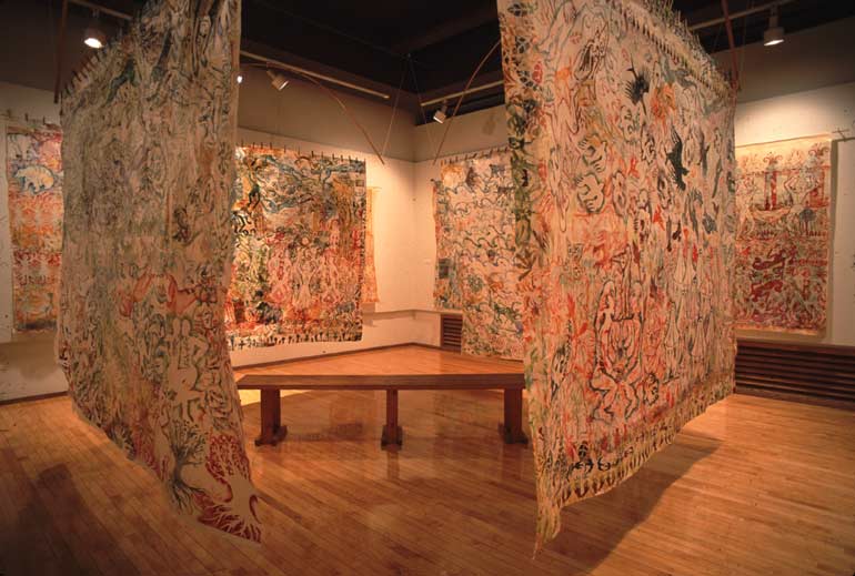 Installation view of Floating and Transient World