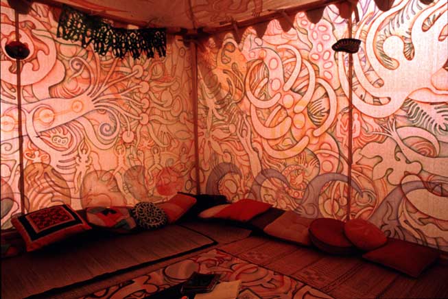 View inside the tent